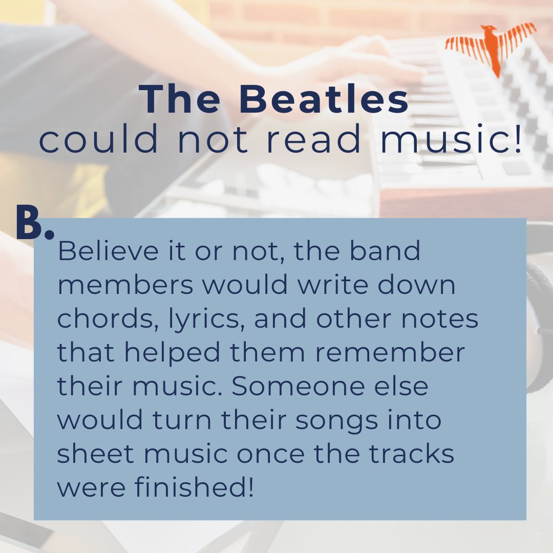 _AscendMusic's tweet photo. Did you know that #TheBeatles couldn’t #readmusic? That’s right! https://t.co/kZjfuhvAbh