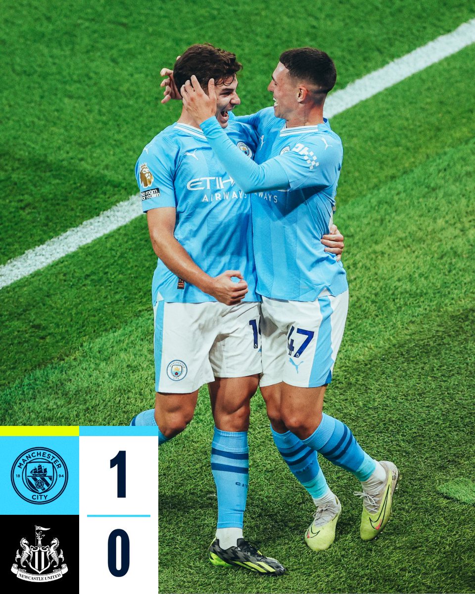 ManCity's tweet image. That Alvarez x Foden connection! ⚡️

🔵 1-0 ⚫️ #ManCity