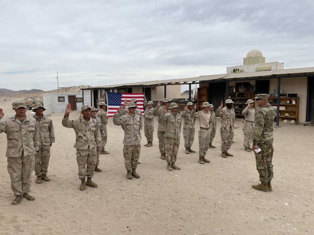 Timothy J. Ferguson (@70thrco) on Twitter photo ALLONS!! Not everyday that you can have the Vice Chief of Staff and the SMA reenlist your Troopers while in the fight. Thanks GEN George and SMA Weimer for being part of this.<a href="/11ArmoredCavReg/">11th Armored Cavalry Regiment</a> <a href="/NTC_UPDATE/">Fort Irwin NTC</a> ALLONS!! Not everyday that you can have the Vice Chief of Staff and the SMA reenlist your Troopers while in the fight. Thanks GEN George and SMA Weimer for being part of this.<a href="/11ArmoredCavReg/">11th Armored Cavalry Regiment</a> <a href="/NTC_UPDATE/">Fort Irwin NTC</a>