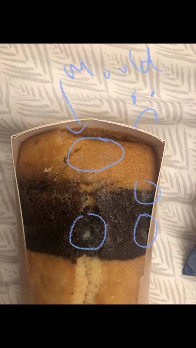 stephm64's tweet photo. @AldiUK bought a marble cake from your Petersfield store as a Saturday night treat to myself and opened it to find it was mouldy even though the expiry date is 23/8! Devastated! My Saturday night bed picnic is ruined! https://t.co/QvHyKDpi0l