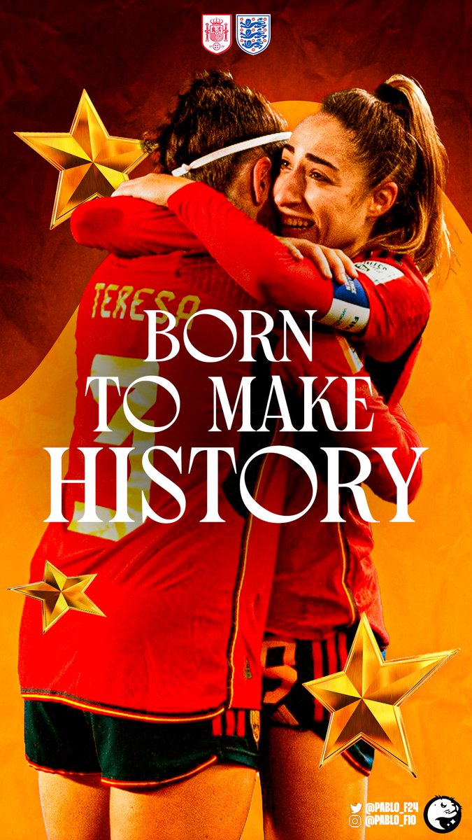 Pablo_F24's tweet photo. ⭐️ Born To Make History ⭐️

MAÑANA todos estaremos con vosotras, campeonas. ¡A por todas!

#FIFAWWC | #FIFAWomensWorldCup2023 | #smsports | #SpainEngland