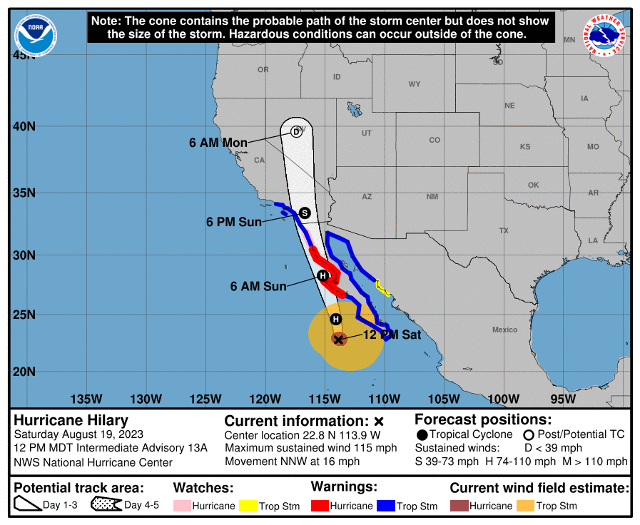 Last time a storm took this track was Kathleen in 1976 (thx <a href="/chriskerrwx/">Chris Kerr</a>) San Diego/Vegas and Inland Empire have an interesting 72 hours ahead #CAwx #nvwx