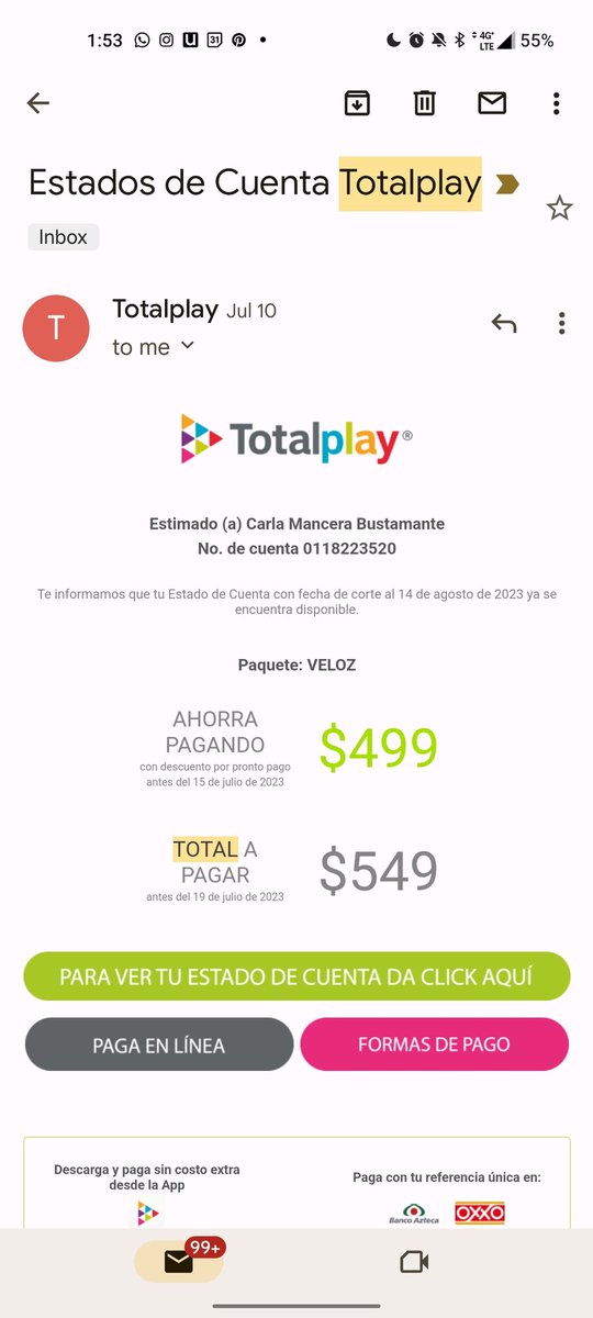 carlamanbus's tweet photo. @totalplaymx @TotalplayAyuda 
Contraté su servicio de internet en mayo, al segundo mes el monto por el que contraté el servicio lo incrementaron, estoy en el tercer mes y ya son 100 pesos más. Que es este abuso al consumidor, exijo se respete mi contrato! @Profeco https://t.co/Hwc8Lipz3s