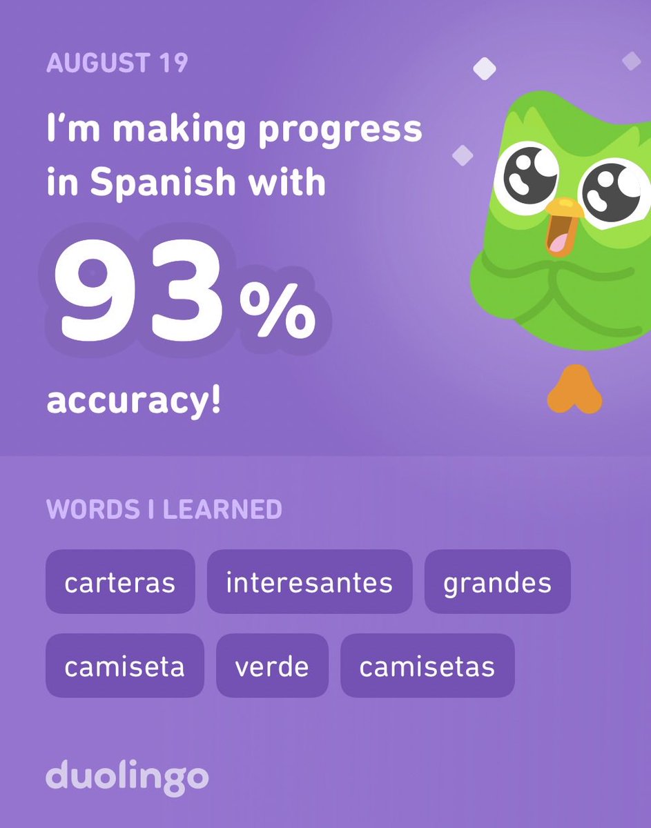 Ismail77384238's tweet photo. I’m learning Spanish on Duolingo! It’s free, fun, and effective. https://t.co/K3zSIgMyec