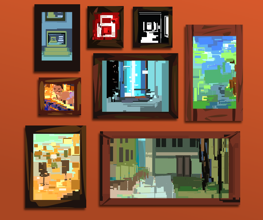 shinakazami1's tweet photo. #TSP and #TBG inspired paintings for a painting 👁️ they won't be really readable in the final thing but I'm V proud of these!!
Can you name all the things I've drawn?
#TheStanleyParable
#TheBeginnersGuide https://t.co/jwXxGY6ycV