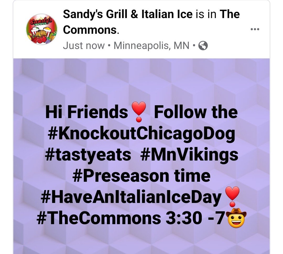 Hi Friends❣️ Follow the 
#KnockoutChicagoDog❗️
#HaveAnItalianIceDay❣️