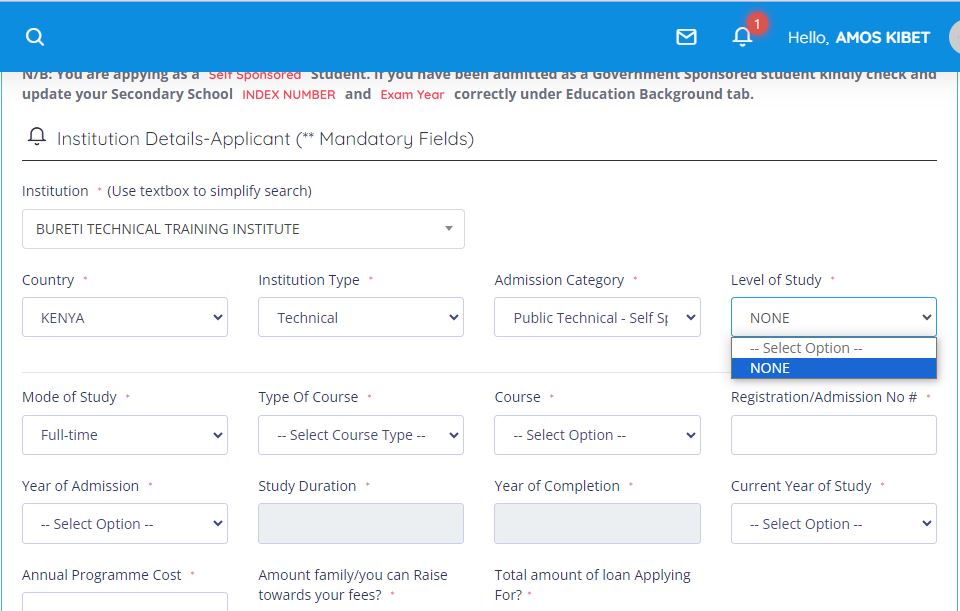 KiptooGilberts's tweet photo. @HELBpage Hi admin, I have tried to fill my institution details but the drop down menus for selection are not working as in "Type of Course" and "Course"; or has unrealistic choices as in "Level of study" has "NONE" as the only choice,,please help. My email is rotichamoseskbt@gmail.com https://t.co/ZNj4gcuLre