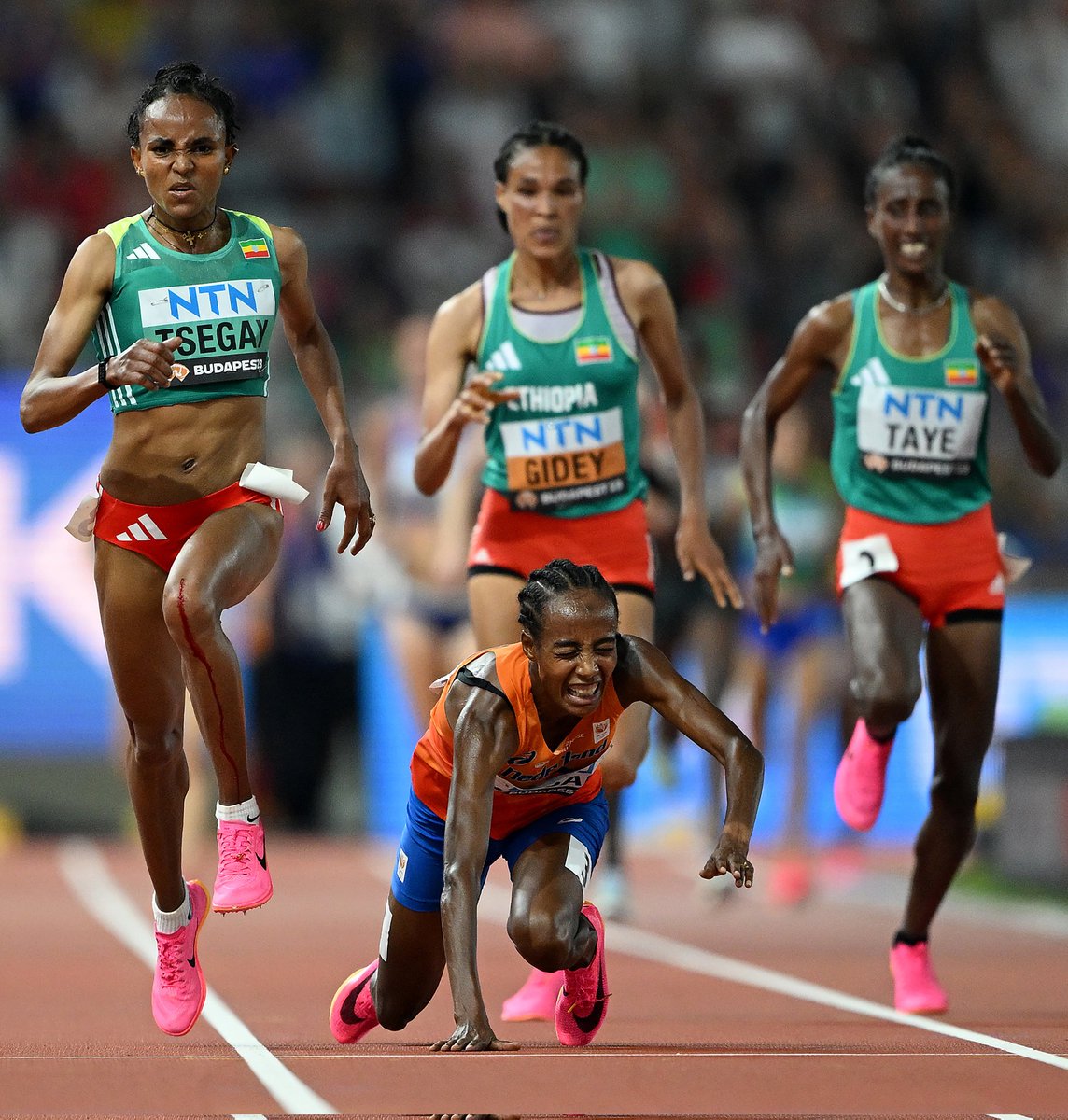 _TheSportsWire's tweet photo. 🏅

10,000m 🏟
Ecstasy for Ethiopia 🥇🥈🥉
Agony for Sifan Hassan 😣 

#Budapest2023 https://t.co/OIlOAktl4V