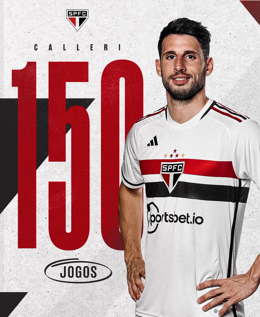 SaoPauloFC's tweet photo. 1️⃣5️⃣0️⃣ jogos com a nossa camisa!

#TocaNoCalleri
#VamosSãoPaulo 🇾🇪 https://t.co/R2ycGXf3Mj
