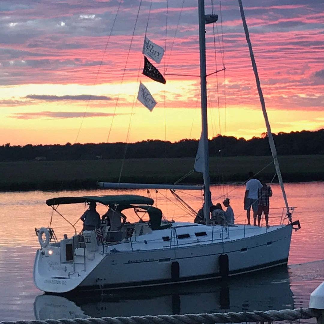 Ready to witness the mesmerizing sunset over Charleston's horizon? We're here to make it happen! Our sunset tours are like no other, providing you with an intimate and magical experience on the water. #SunsetSail #CharlestonBeauty #UnforgettableExperience