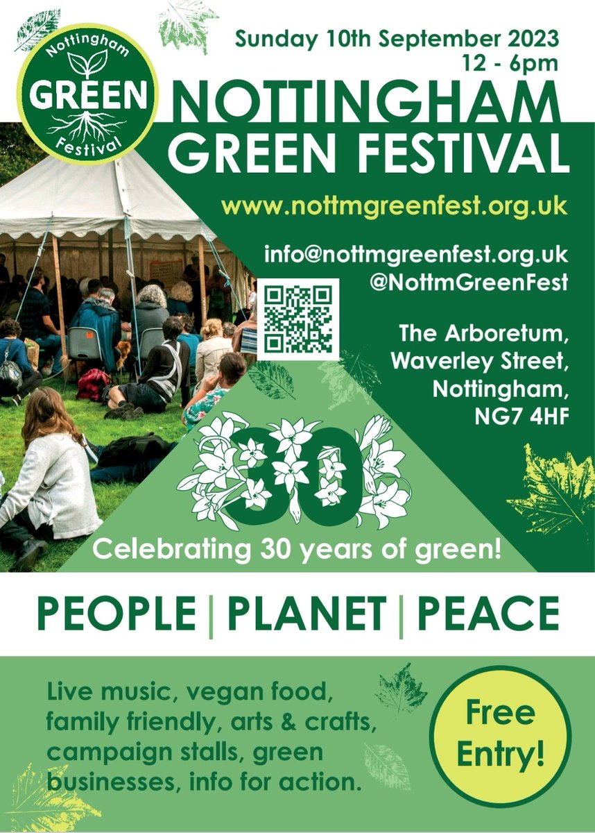 Sunday 10th September

The 30th Nottingham Green Festival

Are you coming? Please RT

Can't make it this time?
Please RT anyway!