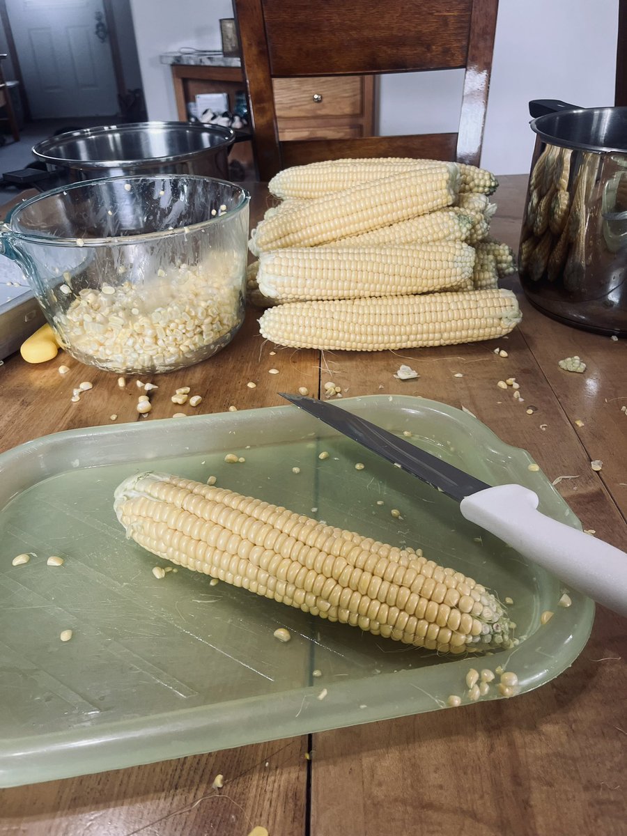 Corn processing time #gardenharvest