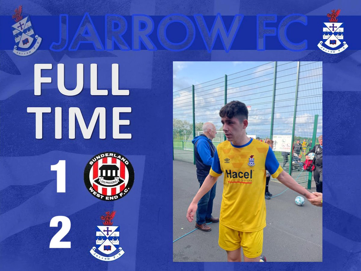 9️⃣0️⃣’ FT!!🏟 <a href="/Westend_FC/">Sunderland West End FC</a>  1️⃣🆚2️⃣ <a href="/Jarrow_FC/">Jarrow FC</a>

🗣 “A game of two halves with both teams playing better football in the 2nd half. Goals from Karim &amp; Owen Mitchell seal the 3 points for the blue and white army on the road! Both teams down to 10 men looked harsh!”

⚽️🔵⚪️🔵⚪️⚽️