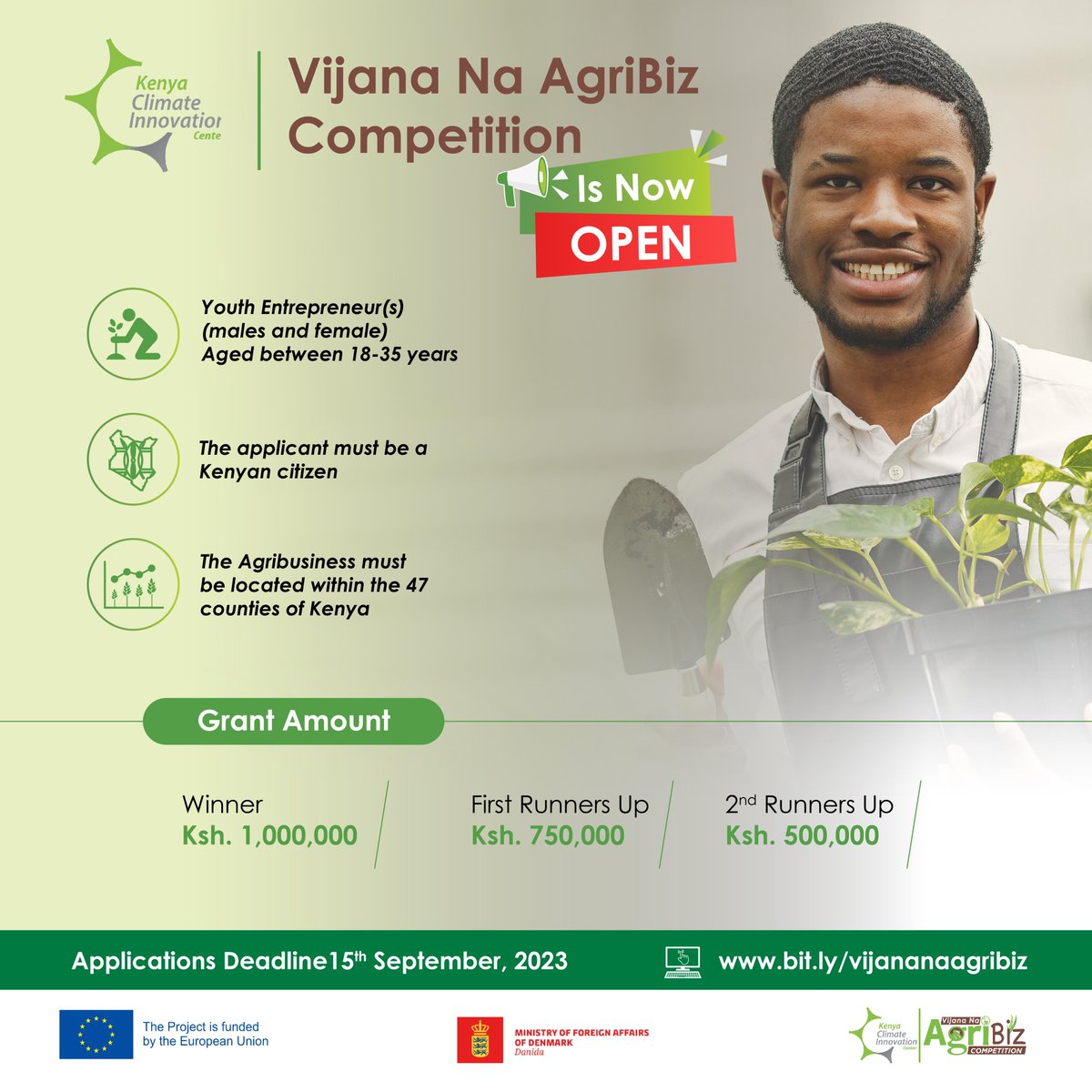 demi_farm's tweet photo. Vijana na AgriBiz competition is here! 

Calling all the youth and women with #innovative commercially viable ideas in #agribusiness to apply for the competition. Stand a chance to win Ksh.1 Million.  

Apply here: https://t.co/aBPW3uZcE8

#CompetitionTime  #CompetitionMode #CompetitionGoals #CompetitionLife #CompetitionWinning #CompetitionSpirit #CompetitionReady
