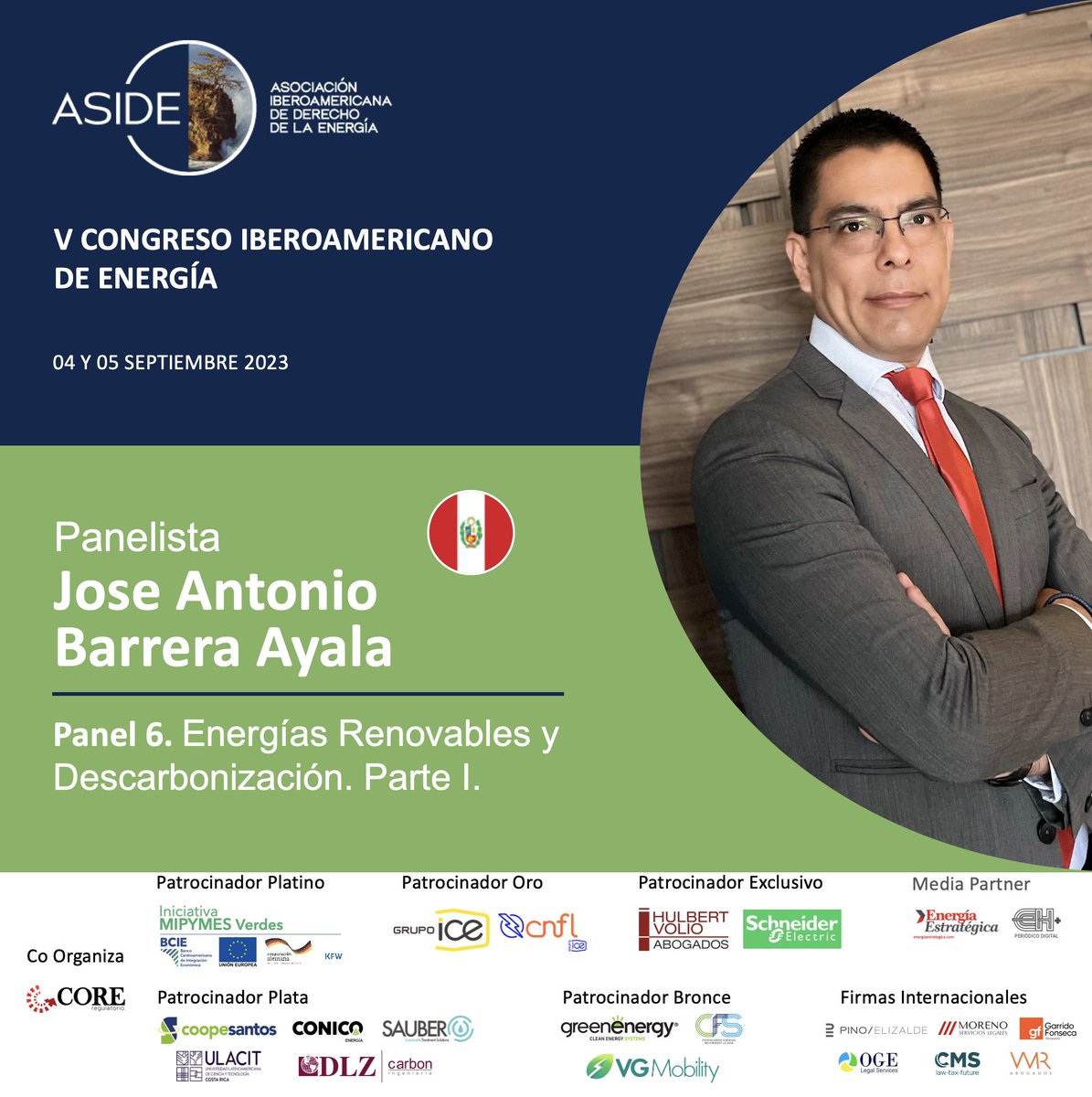 AsociacionIbero's tweet photo. Presentamos a nuestros expositores del Panel #6: "Energías Renovables y Descarbonización. Parte I" de nuestro #CongresoASIDE Inscripciones abiertas en: https://t.co/KdMU5M767L
@CrAresep @CRMinae @BCIE_Org @KfW_int
@UEenCostaRica @energia1234 https://t.co/Mcqi94oBM6