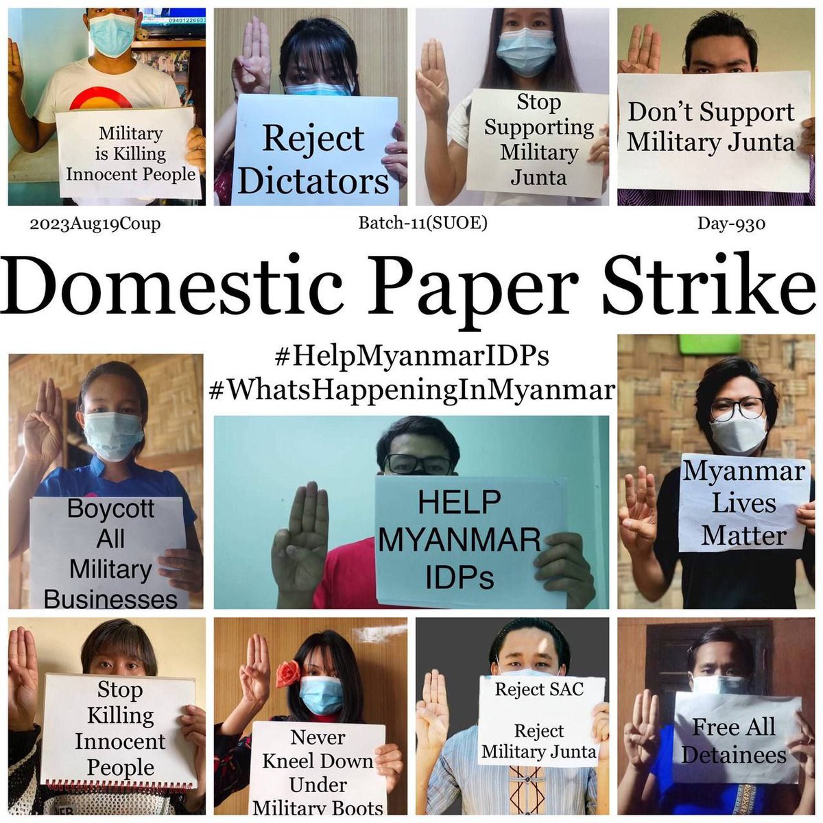 KhayayOo072's tweet photo. Daily anti-coup revolutionary domestic strike by pro-democracy CDMer teachers from Sagaing University of Education as 930th day.  #2023Aug19Coup #WhatsHappeningInMyanmar https://t.co/RVEdIp9UD6