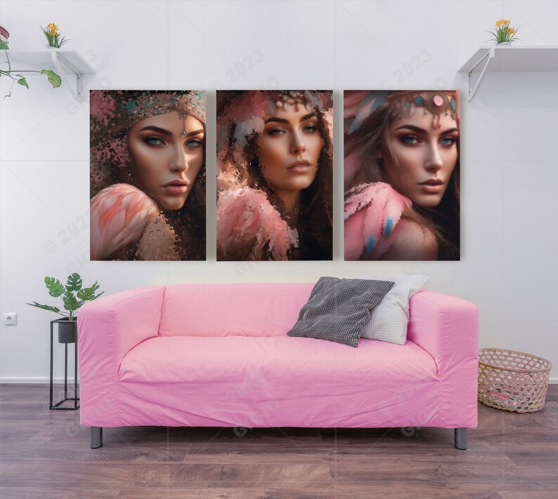 ''I see you' X3' by GiGio ❤️ #bandana #beauty #woman #women #boho #wallart #trending #pink #decoration @DreamyBoho2 etsy.com/shop/DreamyBoh…