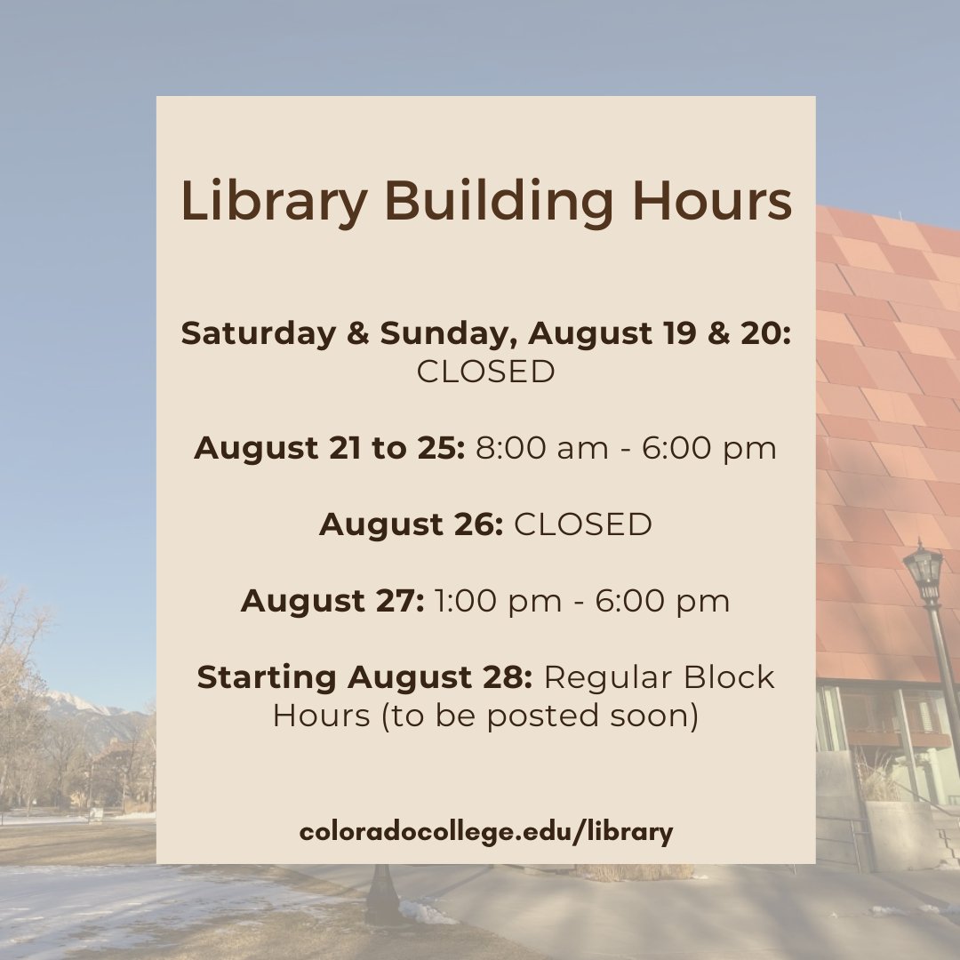 Note the different hours for the next week, including being closed today and tomorrow and next Saturday. Happy weekend!