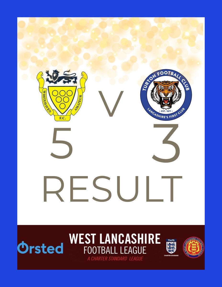 whitehavenafc's tweet photo. RESULT!
What a game! 3-0 down and really struggling to a good @Turton_FC side we come back to win 5-3. Excellent effort from all involved and shows our depth this season. Goals from Denver, Woodburn x3 and Goulding. We wish Turton all the best for the season.
#UptheHaven ๐๐ https://t.co/GlUzSVzOiq