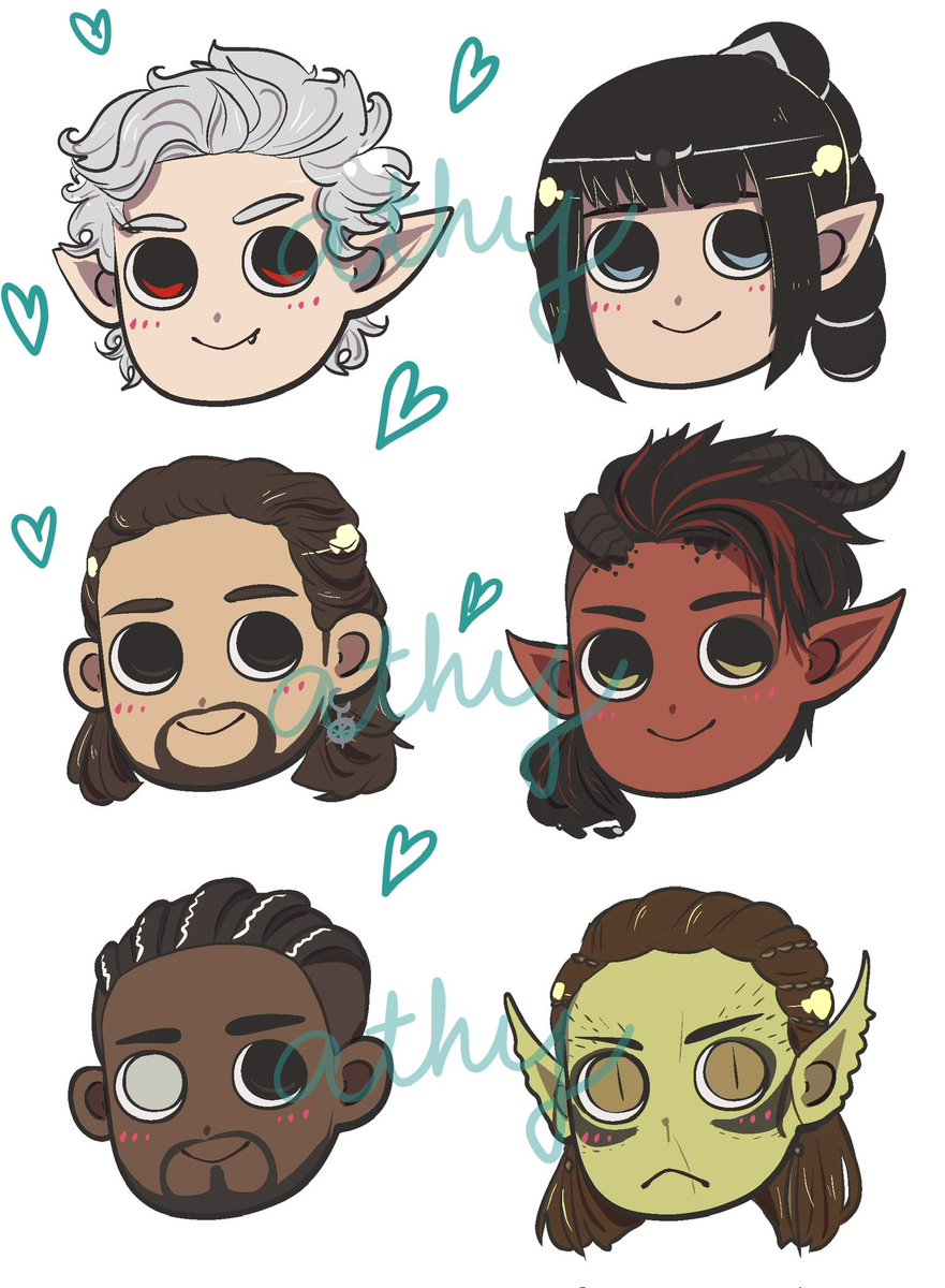 princesscoat's tweet photo. Will print this out as stickers 💖 #BaldursGate3 

(Clearly hearts are on Astarion and Gale 😂) https://t.co/FOi8WP09U4