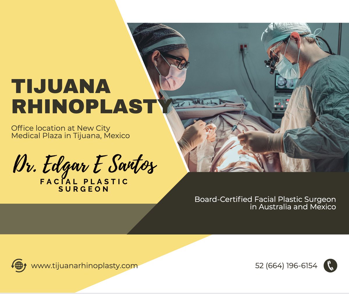 strictlyfaces's tweet photo. Dr. Edgar Eduardo Santos | Facial Plastic Surgeon
https://t.co/1xDZIU9zkh
Dr. Edgar Eduardo Santos Peña provides facial plastic surgery including all forms of primary rhinoplasty surgery and revision rhinoplasty.
#rhinoplasty #nosejob #Tijuana https://t.co/m2FOdi2Hto