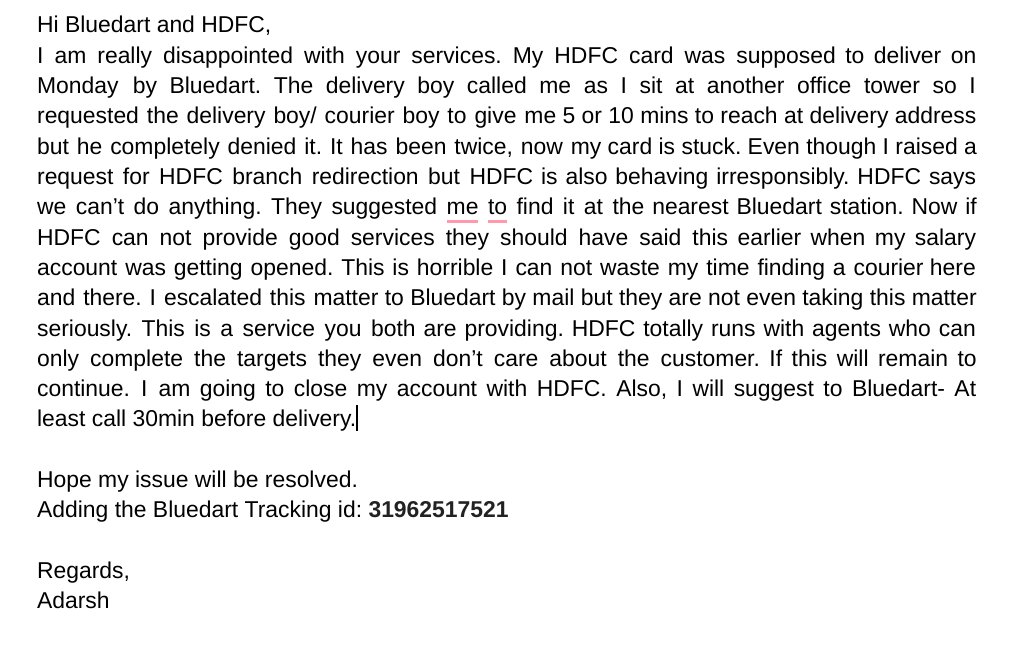 adarsh_tiwari19's tweet photo. @HDFC_Bank @BlueDart_ @BlueDartCares @RBI @AshwiniVaishnaw @nsitharaman @consumerforum_ https://t.co/F53etFqiTG