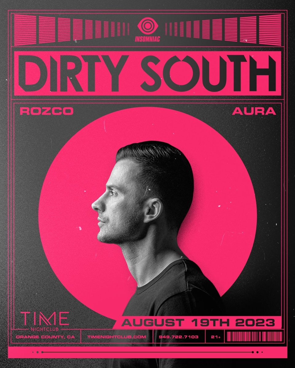 Tonight's the night! Get ready to get down to @dirtysouth joined by @Rozcodj and Aura! 🕺🔥 Don't miss out on final tickets! → timenightclub.com/dirtysouth