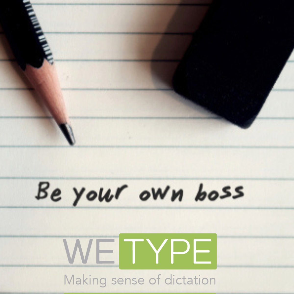 Isn’t it time you were your own boss?
Chat with us about how we can help make that happen.

T | 01553 970024
 E | info@wetype.uk

#WFH #MyOwnBoss #WeTypeUK #Transcribers