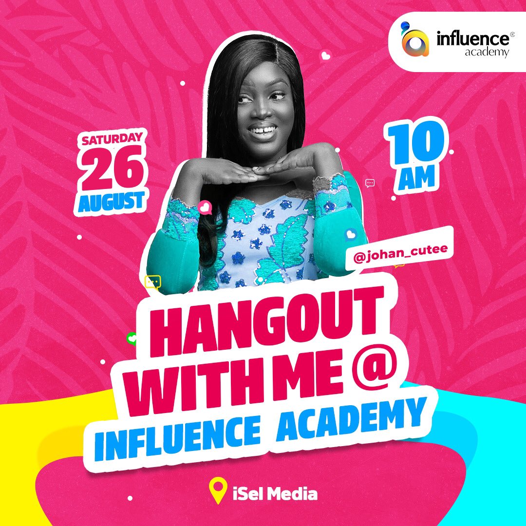 WeAreiSel's tweet photo. Come let’s hangout on August 26.

These influencers and  creators are excited to meet other influencers and those aspiring to be one, especially STUDENTS 

🥂❤️

Don’t miss out.

#InfluenceAcademy #Xperienceisel https://t.co/r3xj2tkXDw