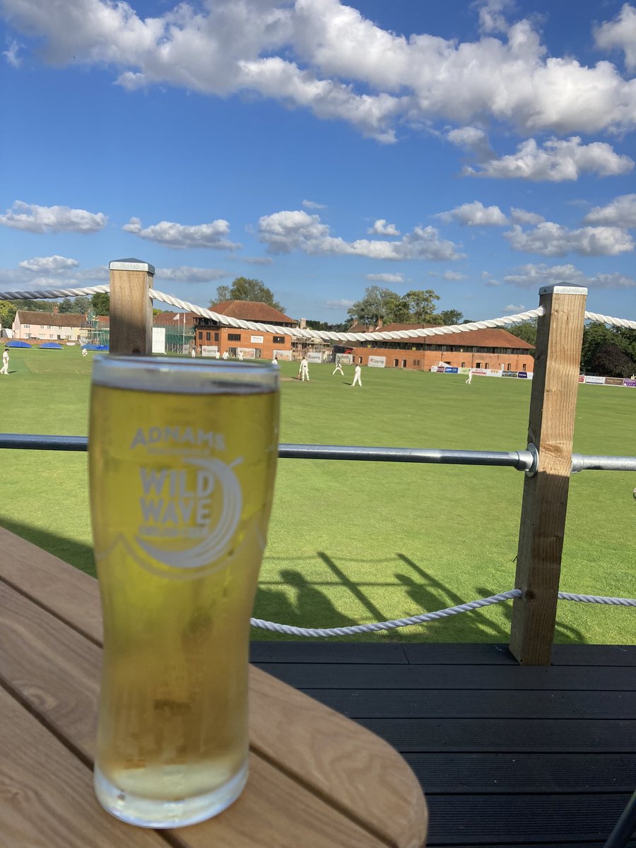 HadCC_Suffolk's tweet photo. What a beautiful afternoon to enjoy our new draught cider on the deck! @adnams #wildwavecider #summersaturdays #wearehadleighcc https://t.co/6JsITDSkjM