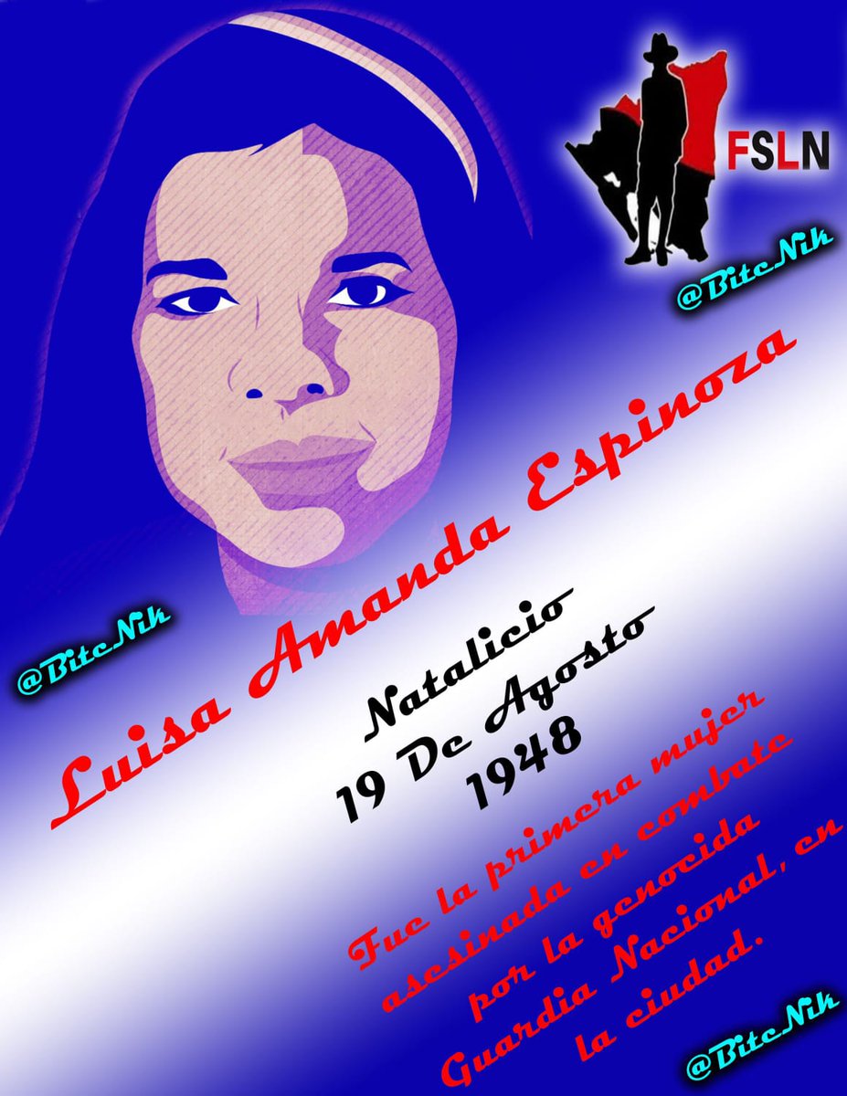 🇳🇮
Luisa Amanda Espinoza
Presenté, Presenté, Presenté.
#Nicaragua
#4419SiempreMasAlla #TropaSandinista