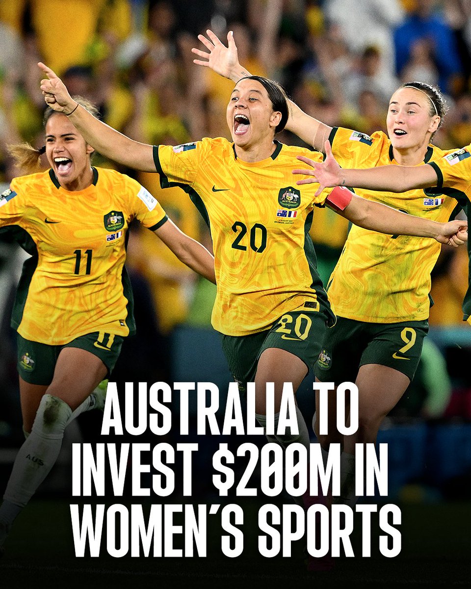 Inspired by the Matildas' success at the World Cup, Australian Prime Minister Anthony Albanese announced the country will invest in its women's and girl's sports infrastructure 👏 

(h/t <a href="/FOS/">Front Office Sports</a>)