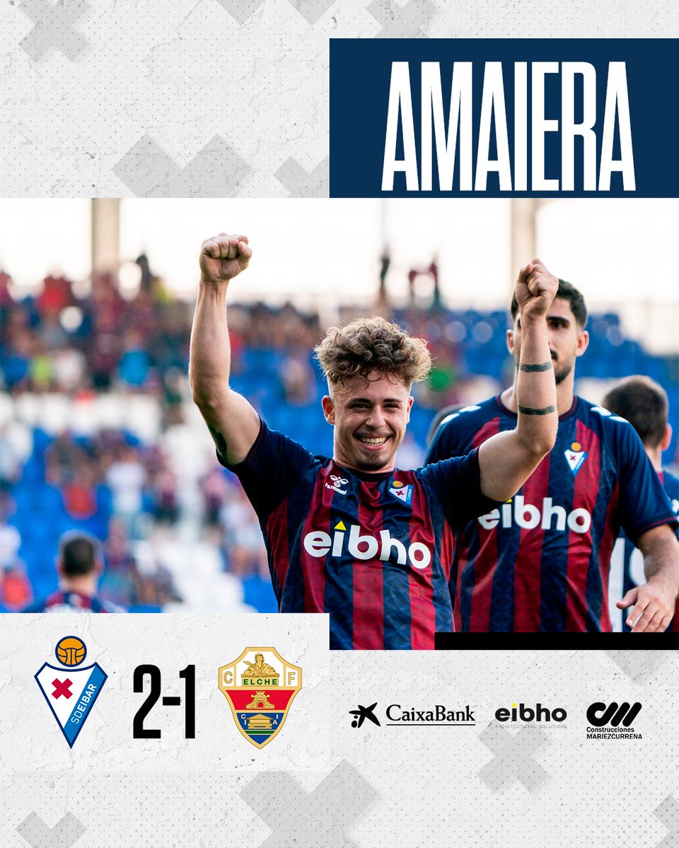 SDEibar's tweet photo. 🔚 AMAIERA ⚔️FINAL

✅Victoria en el estreno del equipo en Ipurua 😃

#EibarElche I #BetiArmaginak https://t.co/LRwZMRbcQY