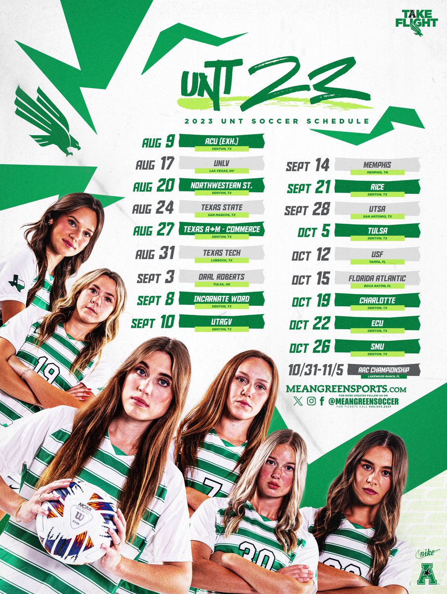 The 2023 Mean Green schedule poster.

🎟️ northtex.as/3qBzpvP
#GMG
