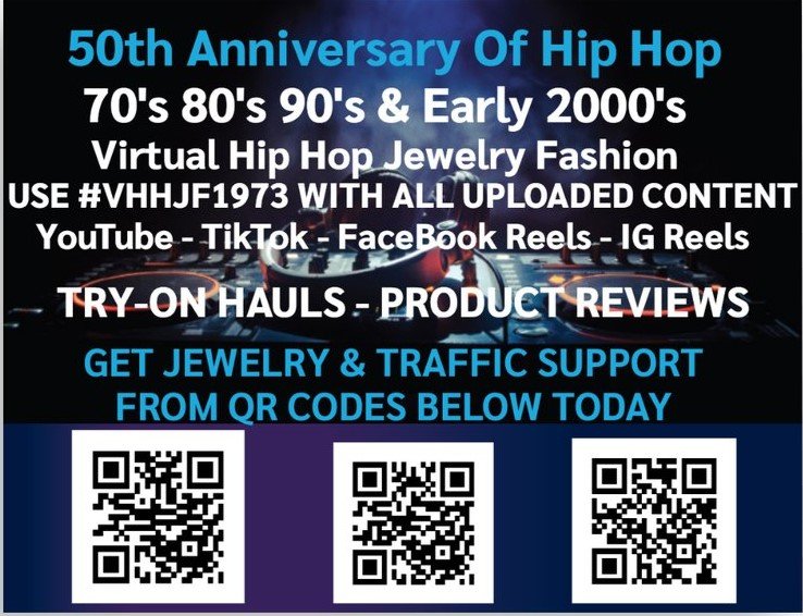 #HipHop 
#HipHopFashion
#HipHipJewelry
#hiphop50thanniversary 
#1973
#TryOnHauls
#ProductReviews
#ModelsWanted
#ExplorePage