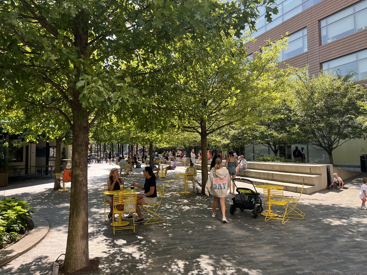 SimpleCRE's tweet photo. Every city’s downtown should look like this on a beautiful Saturday morning. Local governments need to invest in creating a sense of place and/or allow private developers to do so.  My city has done a phenomenal job of this - especially public/private partnerships. Every downtown COULD have this. It’s all about good decisions. Hold the decision makers accountable.