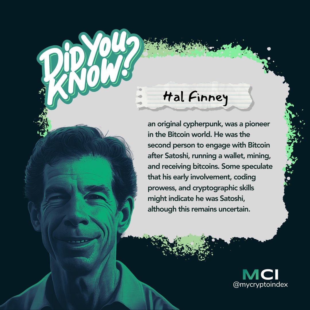 🔍 Hal Finney: A #Bitcoin trailblazer with a legacy! 🚀 Could he be Satoshi? 🕵️‍♂️ Retweet if you're curious, and share your thoughts on the real Satoshi in the comments! 🤔💬 

#CryptoMystery #HalFinney #Crypto #Enigma #Satoshi #facts #Didyouknow #Funfact #DYK