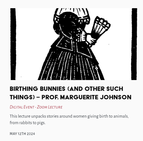 Tonight's Lecture - Birthing Bunnies (and other such things) - Prof. Marguerite Johnson #BirthingBunnies #MargueriteJohnson @TheLastTuesdayS thelasttuesdaysociety.org/event/birthing…