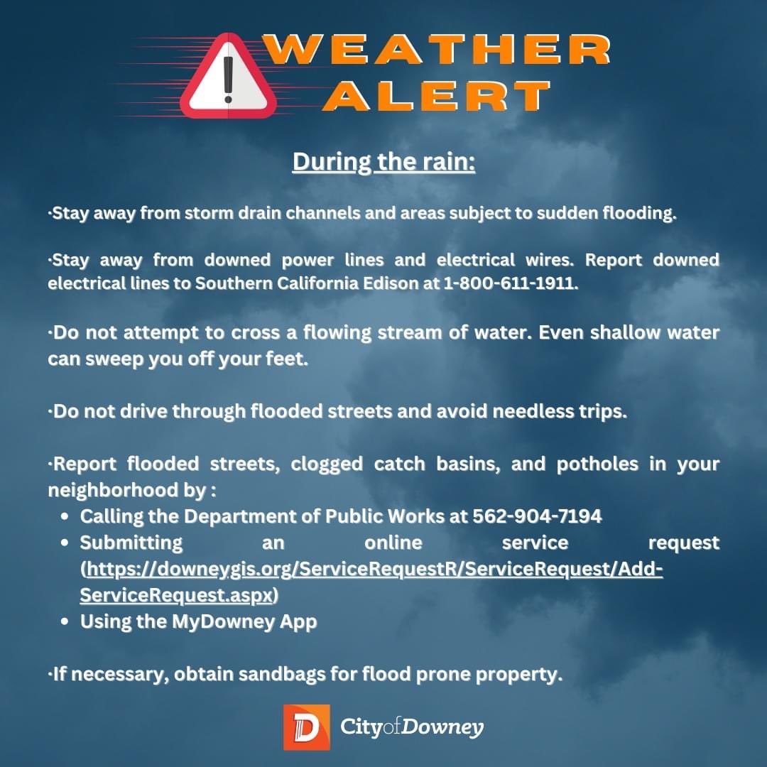 <a href="/downeyfd/">Downey Fire Department</a> Station 1 received 50,000 pounds of sand &amp; 2500 empty bags. We currently have a self-serve drive-through on the south side of the station at the Orange Street gate. You must fill the sandbags yourself.  8am-8pm or until supplies run out.  <a href="/DowneyPatriot/">The Downey Patriot</a> <a href="/downeylatinews/">Downey Latino News</a>