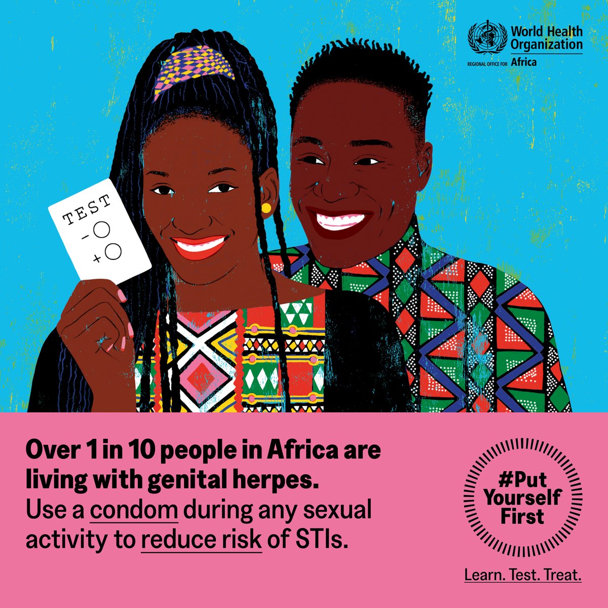 ✅ Knowing your #STI status &amp; following the treatment given by your healthcare professional is key to taking care of your #SexualHealth. 

Early detection can make a difference. Get tested today ➡️ afro.who.int/PutYourselfFir…