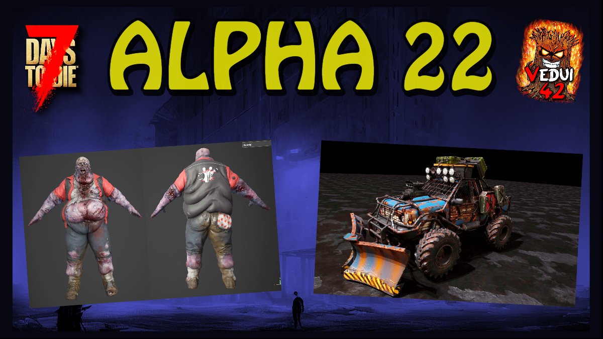 Vedui42's tweet photo. 🧟 OFFICIAL ALPHA 22 UPDATES!

Here're some new cool things coming for us in A22 and beyond!

I do love the zombies getting some variants finally! What do you like?

🔷 https://t.co/RLHxwDz5in 

 #7DTD #7DaysToDie #ALPHA22 https://t.co/HlbRaBxY38