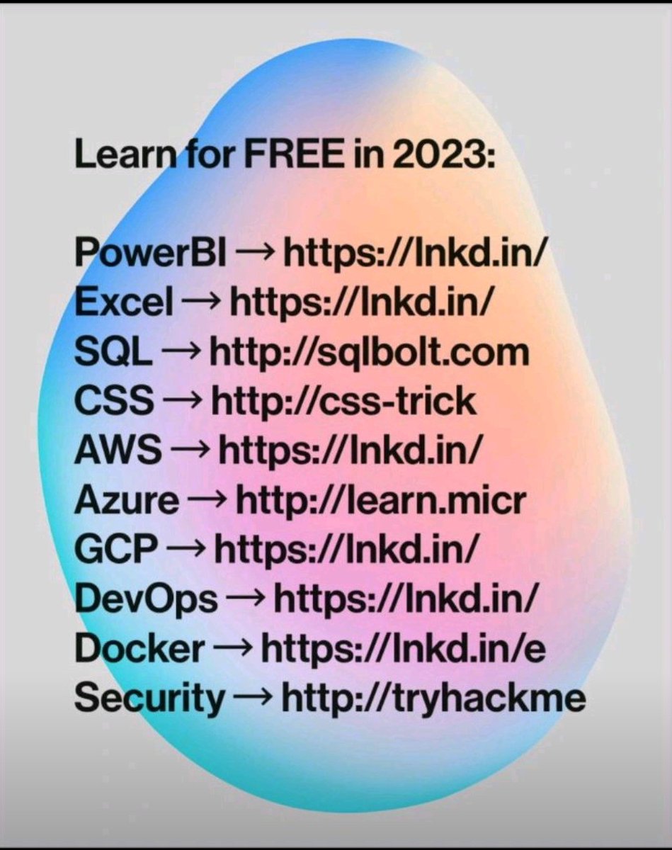 ayo_purity's tweet image. Dear DATA ANALYSTS + other Tech Tracks🚀
Here is the Last THREAD for the week 🧵👇

Here are what you can&apos;t afford to miss this 2023. All for FREE✅

Please Retweet for others 2c 🙌
