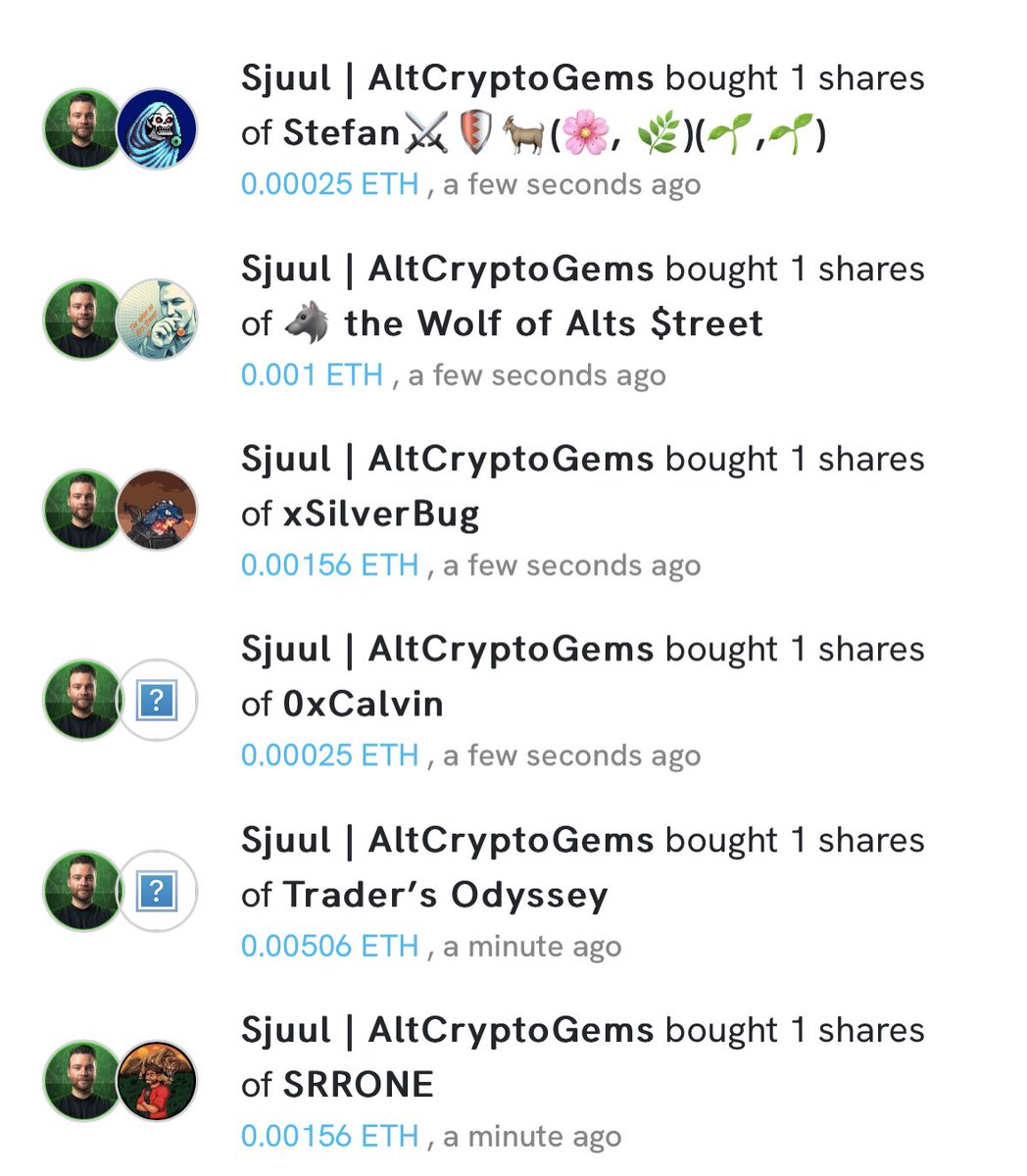 a1tcryptogemms's tweet photo. Been buying shares of people that hold mine!  Sharing the love around! ❤️ https://t.co/iccRhAOOne