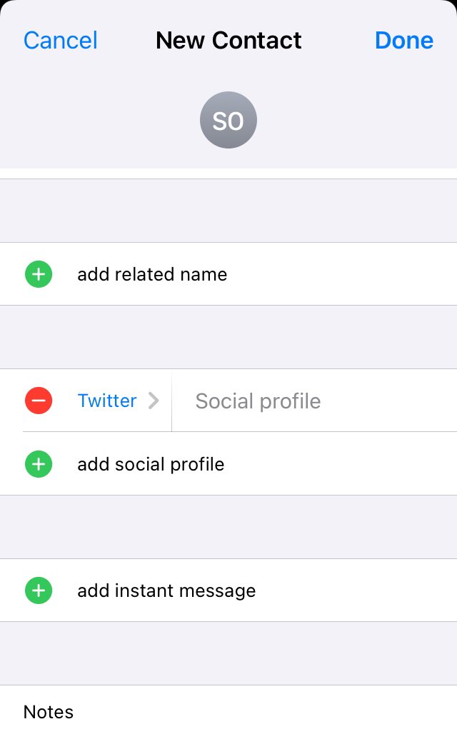 Seantdm_saysHi's tweet image. The Contacts app on iOS refuses to believe