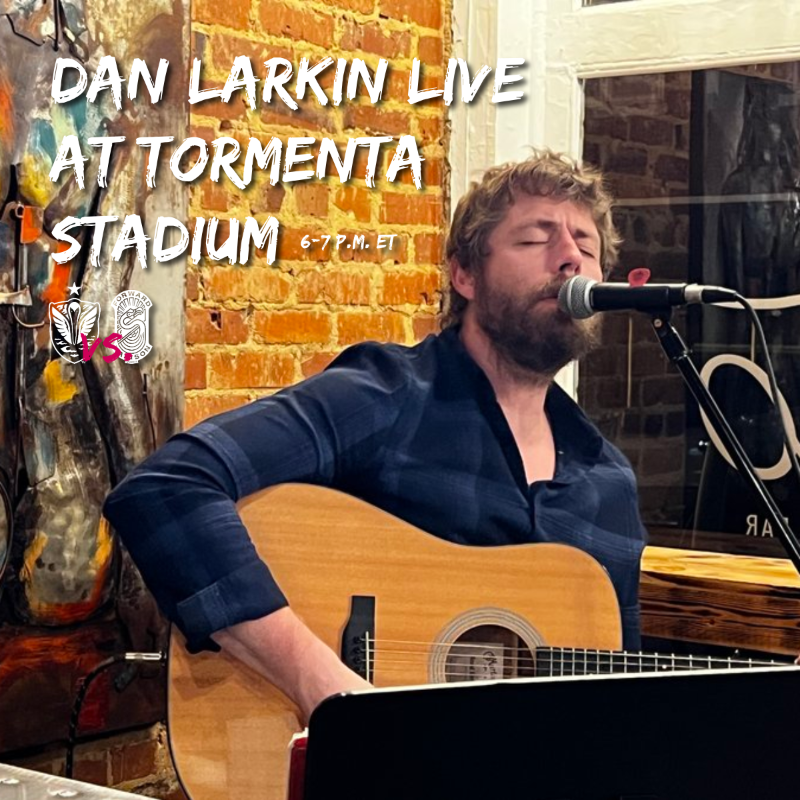 Tormenta_FC's tweet photo. Make plans to arrive early at @TormentaStadium, as Dan Larkin will be playing LIVE starting at 6 p.m. ET! See y'all soon! 👋 #VamosTormenta