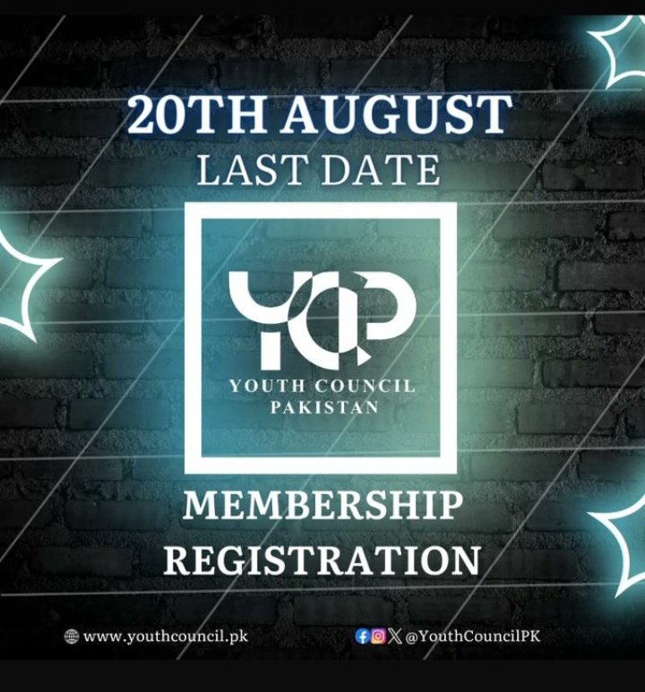 NiamatU44316324's tweet photo. "🕐 Just 1 day left! Don't miss out on the chance to be a part of something greater. @YouthCouncilPK now and make your voice count! 🇵🇰
Form: https://t.co/PqbtyUyboI…
#YouthCouncilPakistan #joinYCP 
@PresidentYCP @MShehzadKhanPK https://t.co/JuvowRQkU7