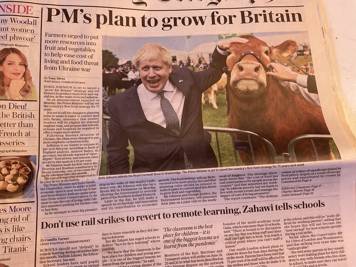 Going through endless press cuttings as I start to draft my book proposal; there’s a litany of broken promises. It was on this day last year that our now PM, Rishi Sunak committed to setting a new statutory #SelfSufficiency target for food production. It’s still yet to happen…..