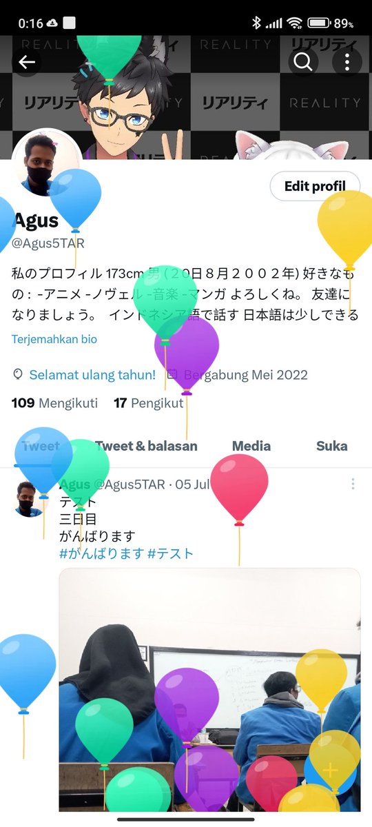 Agus5TAR's tweet photo. Tambah umur

#アニメ #誕生日おめでとう #animelovers #Anime https://t.co/4pSU0ulhUb