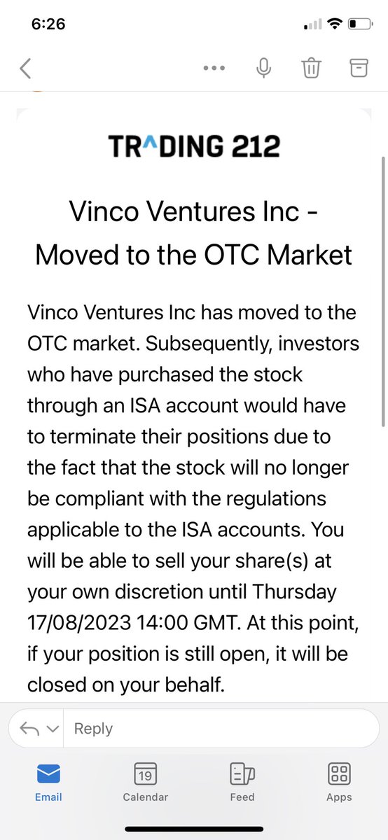 clarkytron's tweet photo. @RetailRudy Same message to me. Forced to sell as it’s in a ISA account. https://t.co/ynbvDucm4k