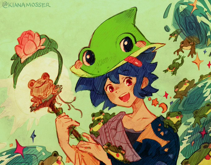 Patches, a witch who can summon frogs!  